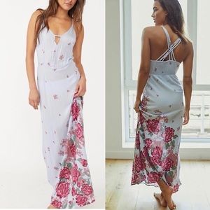 Free People Women’s Lilac with Pink Floral “GET TO YOU” Maxi Dress